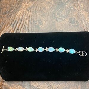 Elegant Silver and Blue Women's Bracelet
